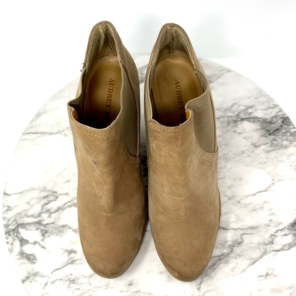 Audrey Brooke Cindy Wedge Brown Chelsea Boots 7.5 leather classic Academia chic - Picture 6 of 16